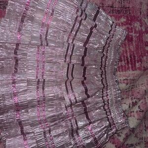 LoveShackFancy Silver Pink Bubble Mini Skirt